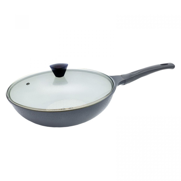 Koman 28cm Wok Pan + Glass Lid