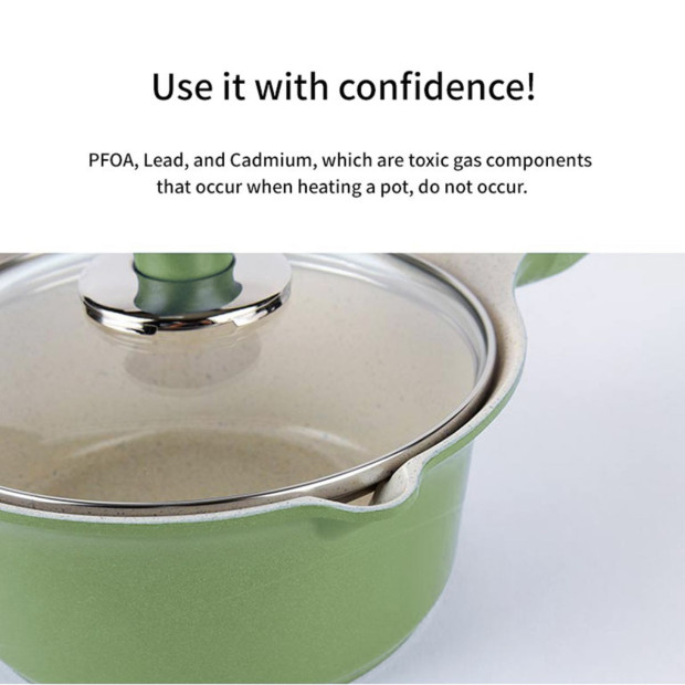 16cm Sauce Pot And Stone Frypan With A Lid - Olive Image 11