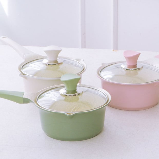 16cm Sauce Pot And Stone Frypan With A Lid - Olive Image 2