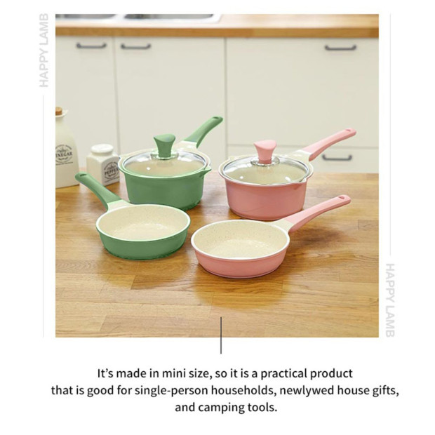 16cm Sauce Pot And Stone Frypan With A Lid - Olive Image 4