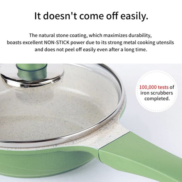 16cm Sauce Pot And Stone Frypan With A Lid - Olive Image 9