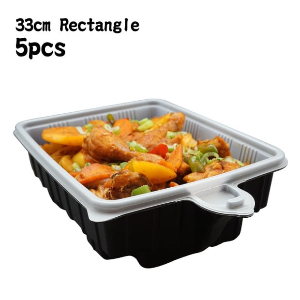 5 Pack Dalat Heating Lunch Box Container 33cm Rectangle Image 2