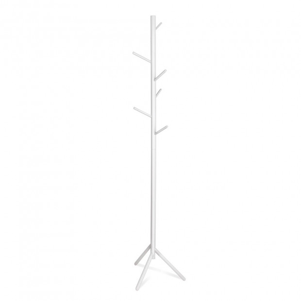Wooden Clothes Stand with 6 Hooks - White