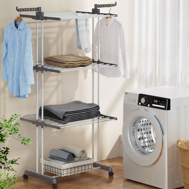 Clothes Drying Rack 173cm Coat Aier Hanger Foldable Image 7
