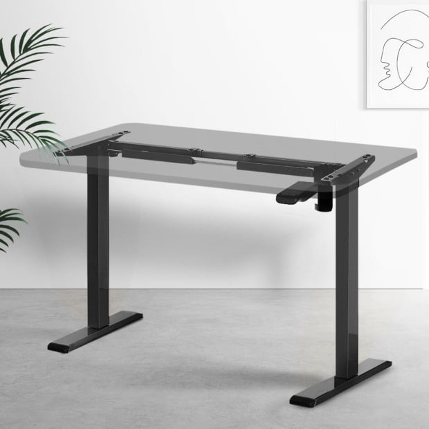 Motorised Standing Desk Sit Stand Height Adjustable Frame Only Black Image 8