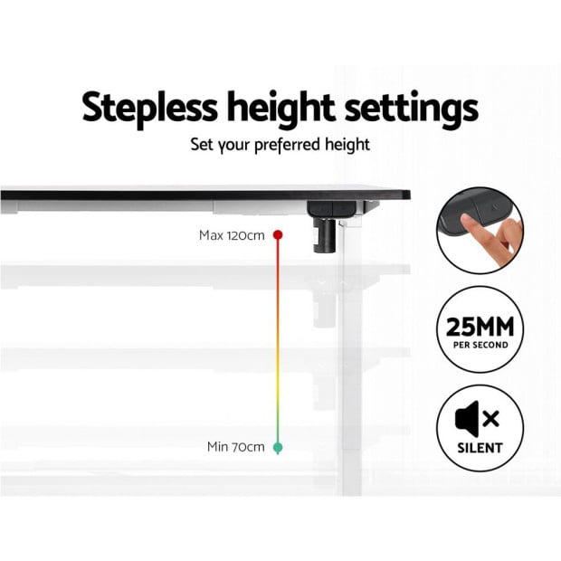 Motorised Height AdjustableStanding Desk Sit Stand Frame Only White Image 5