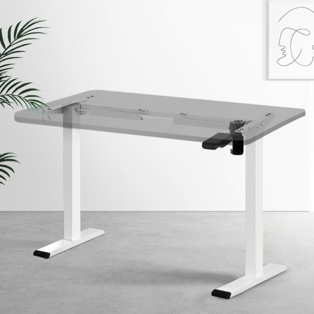 Motorised Height AdjustableStanding Desk Sit Stand Frame Only White Image 8