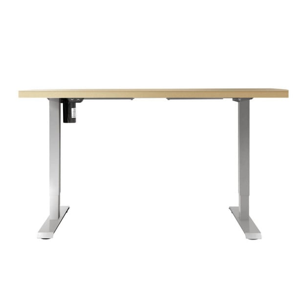 Electric Standing Desk Motorised Adjustable Sit Stand Desks White Oak Image 4
