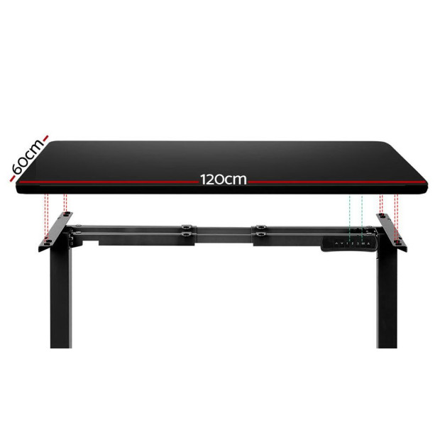 Standing Desk Electric Height Adjustable Sit Stand Desks Table Black Image 3