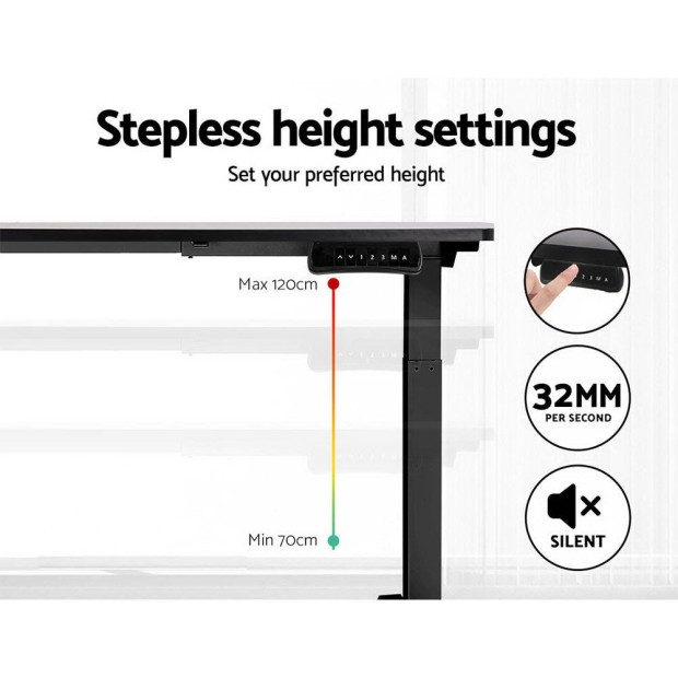 Standing Desk Electric Height Adjustable Sit Stand Desks Table Black Image 5