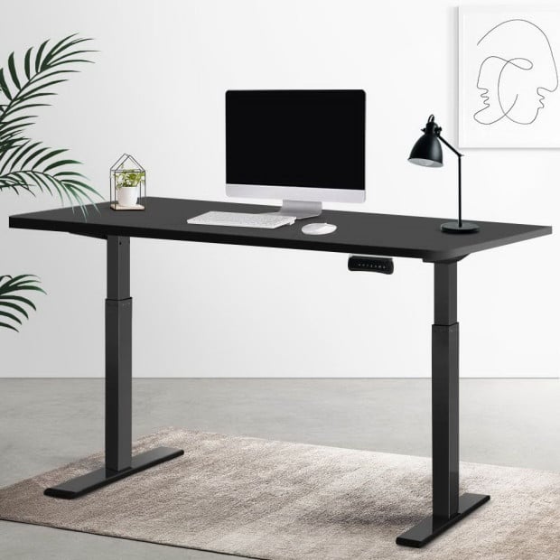 Standing Desk Electric Height Adjustable Sit Stand Desks Table Black Image 8