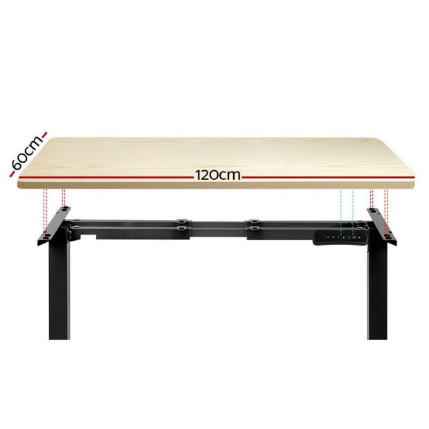 Standing Desk Electric Height Adjustable Sit Stand Desks Black Oak Image 3