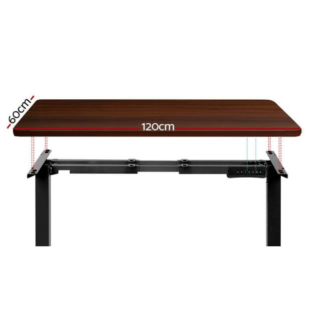Standing Desk Electric Height Adjustable Sit Stand Desks Black Walnut Image 3