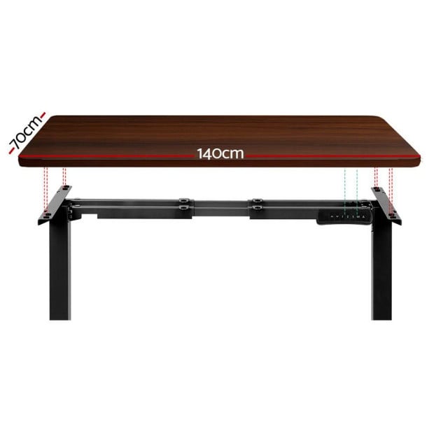 Standing Desk Electric Adjustable Sit Stand Desks Black Walnut 140cm Image 3