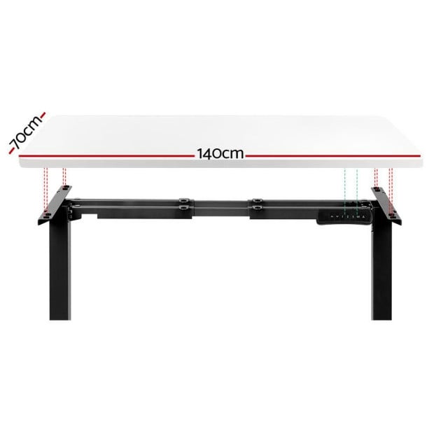 Standing Desk Electric Adjustable Sit Stand Desks Black White 140cm Image 3
