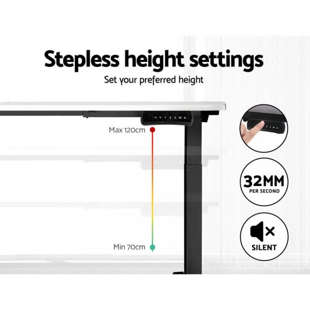Standing Desk Electric Adjustable Sit Stand Desks Black White 140cm Image 5