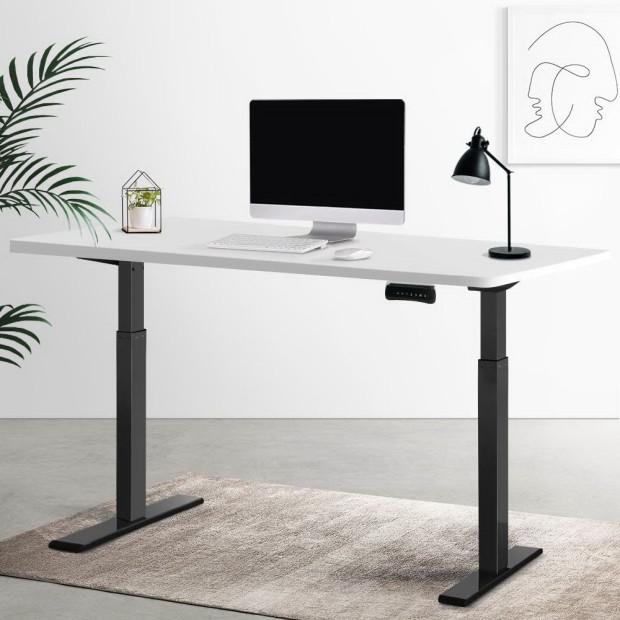 Standing Desk Electric Adjustable Sit Stand Desks Black White 140cm Image 8