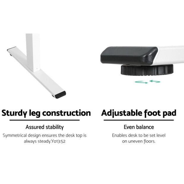Standing Desk Sit Stand Motorised Adjustable Frame Only White Image 7