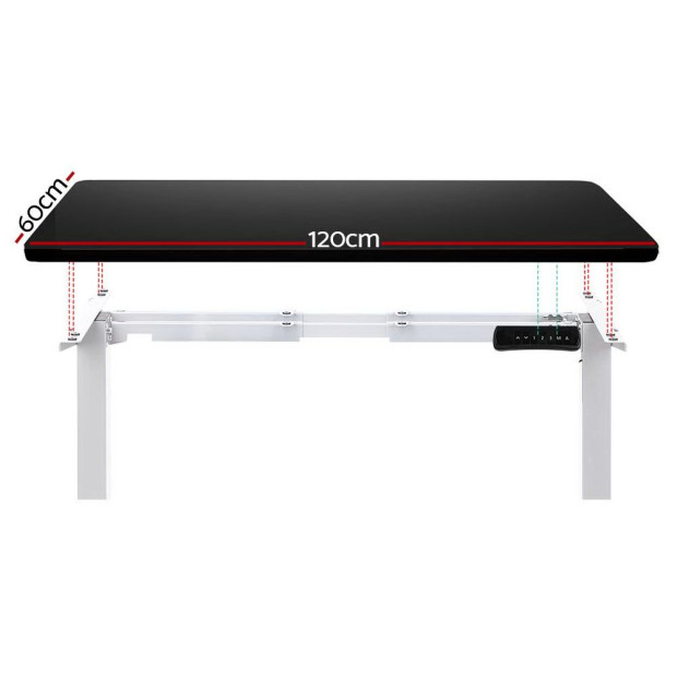 Standing Desk Electric Height Adjustable Sit Stand Desks White Black Image 3