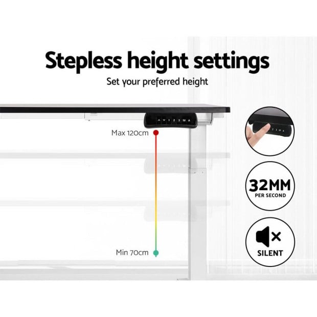 Standing Desk Electric Height Adjustable Sit Stand Desks White Black Image 5