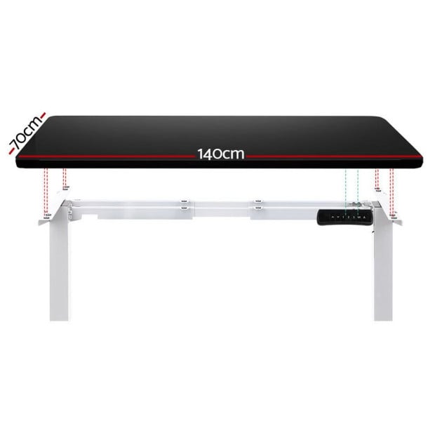 Standing Desk Electric Adjustable Sit Stand Desks White Black 140cm Image 3