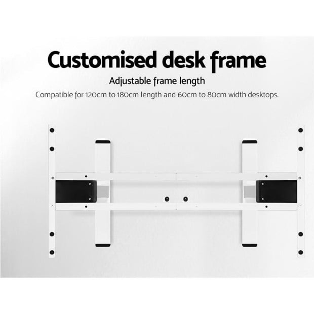 Standing Desk Electric Adjustable Sit Stand Desks White Black 140cm Image 6