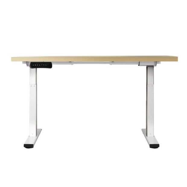 Standing Desk Electric Height Adjustable Sit Stand White Oak 140cm Image 4