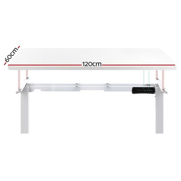 Standing Desk Electric Height Adjustable Sit Stand Desks Table White Image 3