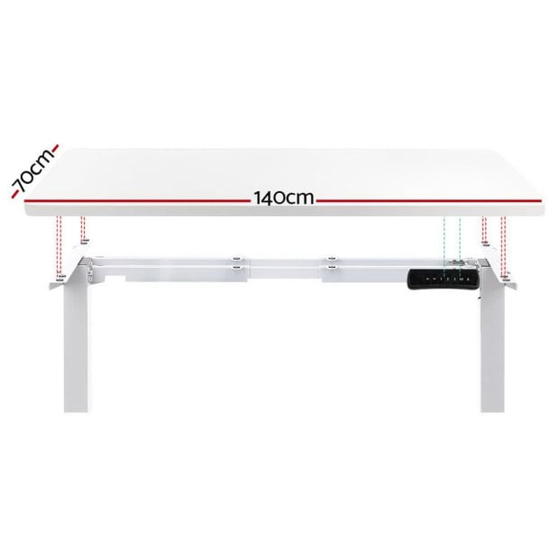 Standing Desk Electric Height Adjustable Sit Stand Desks White 140cm Image 3