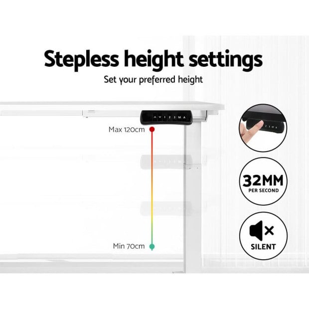 Standing Desk Electric Height Adjustable Sit Stand Desks White 140cm Image 5