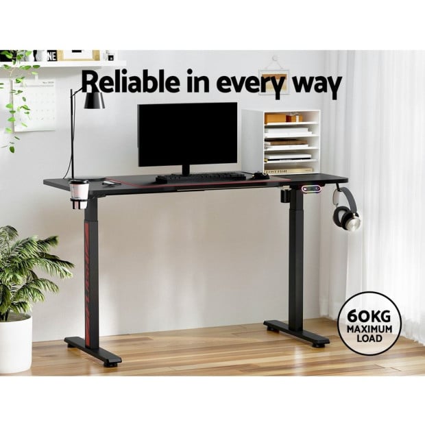 Electric Standing Desk Gaming Sit Stand Table Rgb Light Home Office Image 5