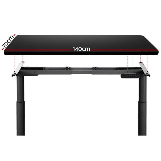 Electric Standing Desk Height Adjustable Sit Stand Desks Black 140cm Image 3
