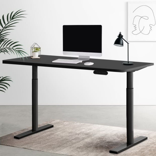 Electric Standing Desk Height Adjustable Sit Stand Desks Black 140cm Image 8