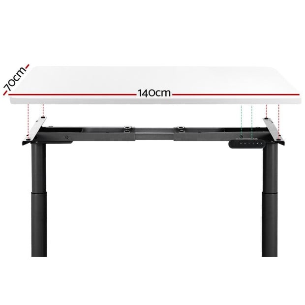 Electric Standing Desk Adjustable Sit Stand Desks Black White 140cm Image 3