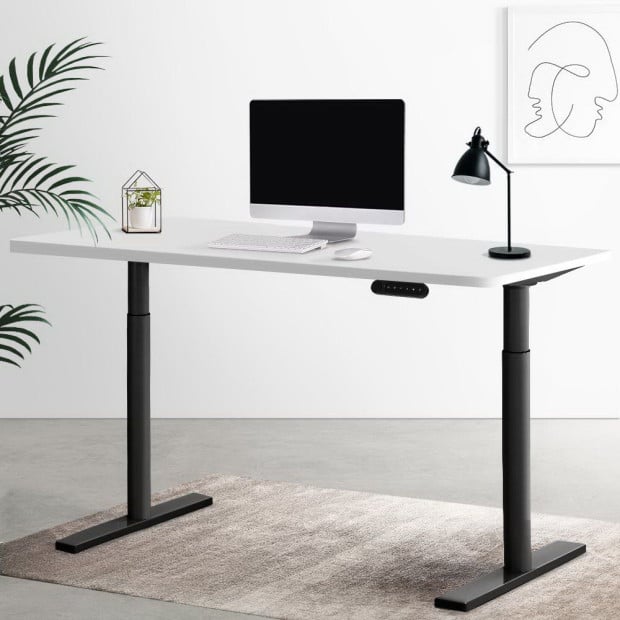 Electric Standing Desk Adjustable Sit Stand Desks Black White 140cm Image 8