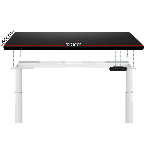 Electric Standing Desk Height Adjustable Sit Stand Desks White Black Image 3