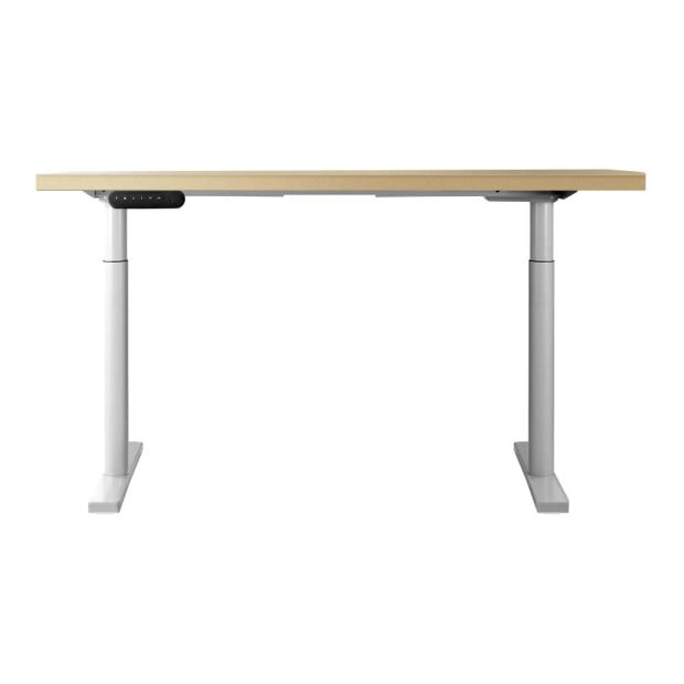 Electric Standing Desk Height Adjustable Sit Stand White Oak Image 4