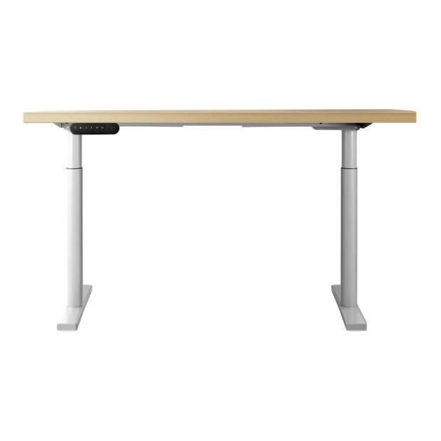 Electric Standing Desk Height Adjustable Sit Stand White Oak 140cm Image 4