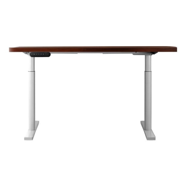 Electric Standing Desk Height Adjustable Sit Stand Desks White Walnut Image 4