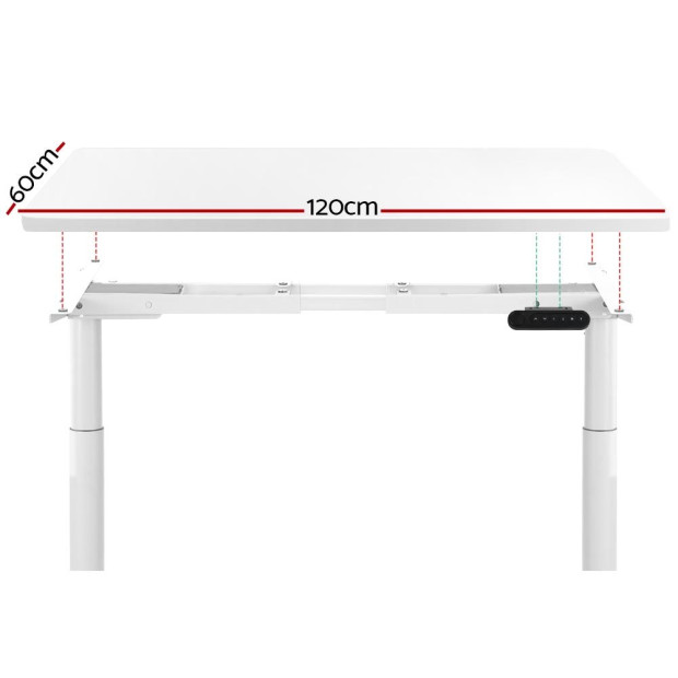 Electric Standing Desk Height Adjustable Sit Stand Table White Image 3