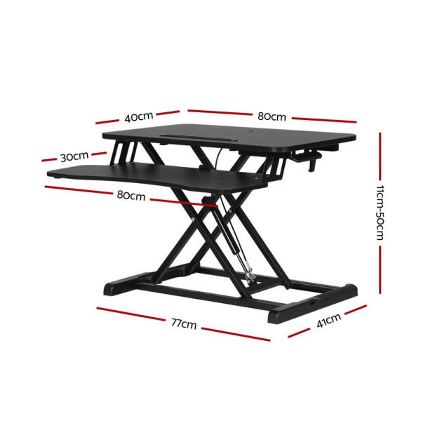 Standing Desk Riser Height Adjustable Sit Stand Office Laptop Desktop Image 2