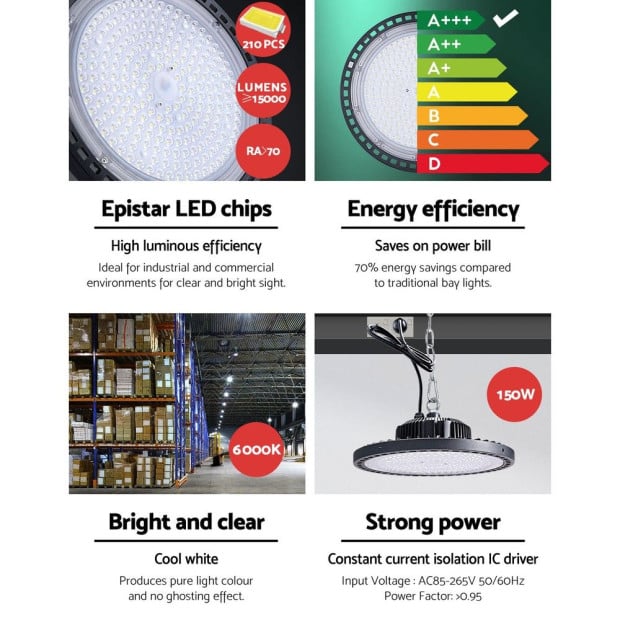 Leier LED High Bay Lights 150W Industrial Workshop Warehouse Gym Image 7