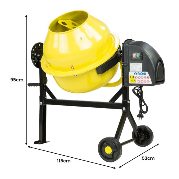 Kartrite Portable 63L Cement Concrete Mixer Dual Mix Blades & Tipper Lock 220W Image 3
