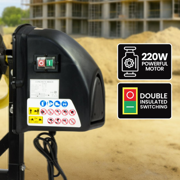 Kartrite Portable 63L Cement Concrete Mixer Dual Mix Blades & Tipper Lock 220W Image 9