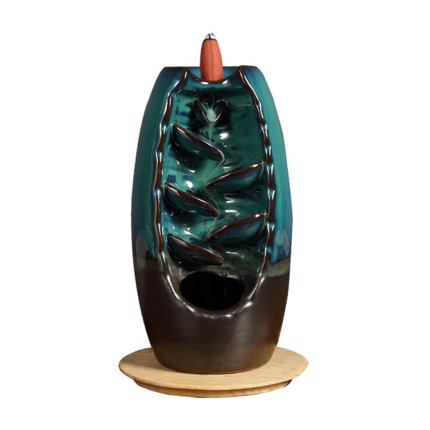 Incense Burner Mountain Waterfall Smoke Ceramic Cone Holder