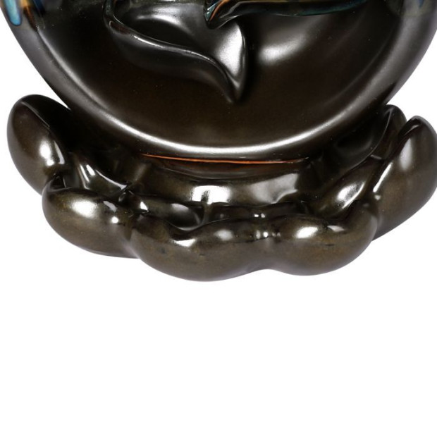 Incense Burner Rounded Waterfall Smoke Backflow Ceramic Cone Holder + 198 Cones Image 5