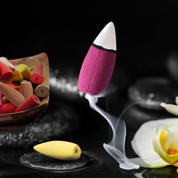188x Incense Cones Colorful for Backflow Waterfall Tower Natural Fragrance Image 7