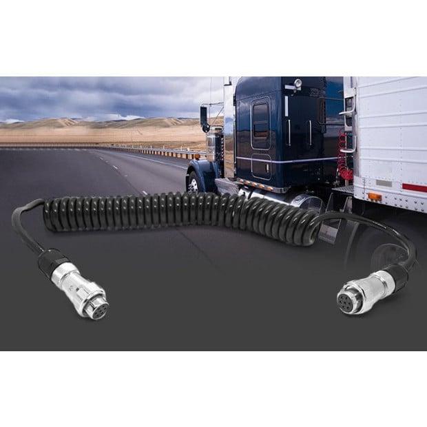 Elinz 3 Channel Heavy Duty Trailer Cable Coil 4pin Connectors Image 2