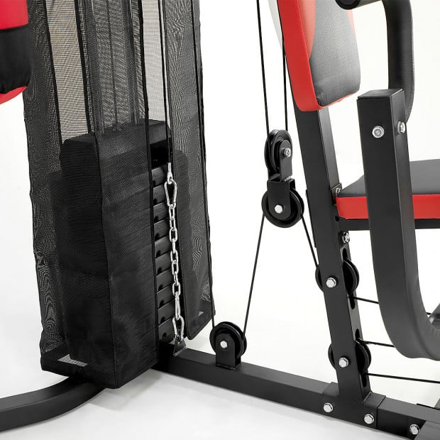 Powertrain Home Gym Multi Station with 110lb Weights, Boxing Punching Bag, and Speed Bag Image 9