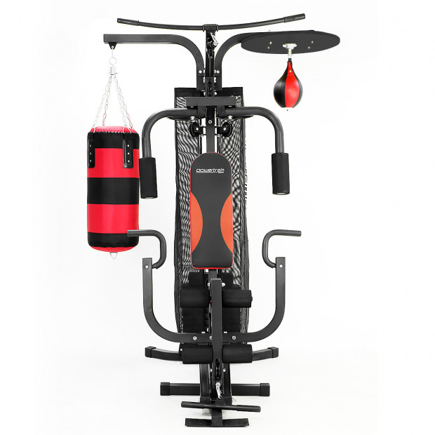 Powertrain Home Gym Multi Station with 110lb Weights, Boxing Punching Bag, and Speed Bag Image 10